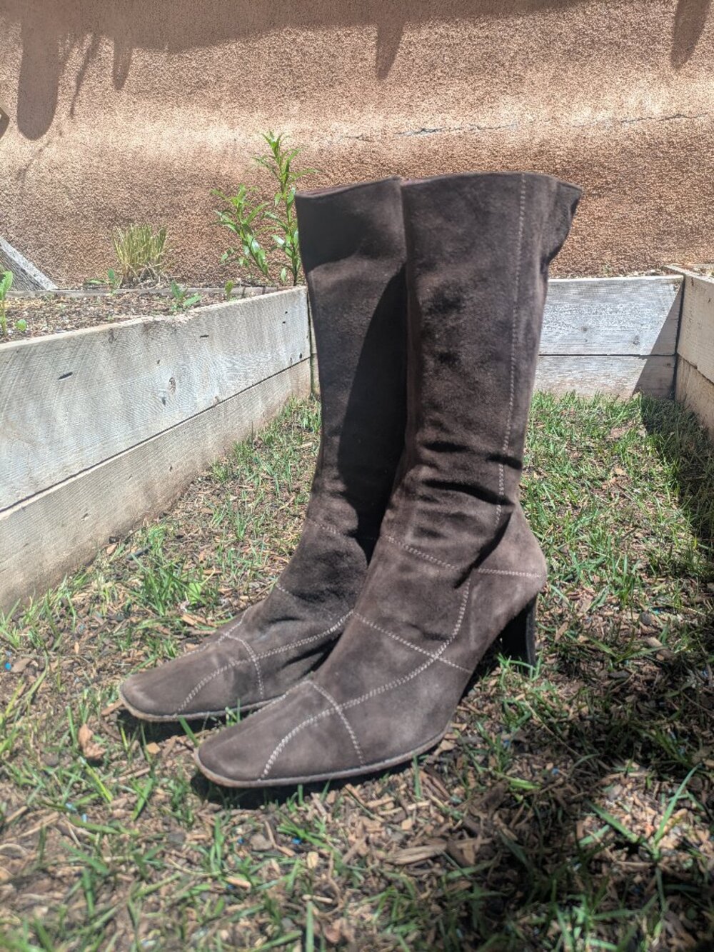 Martine Clay Italian Suede Boots Sz 39 8.5